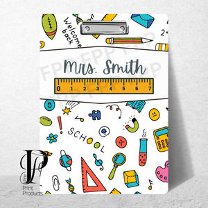 Cute Teacher Ruler Clipboard Colorful Custom Personalized With Your Name